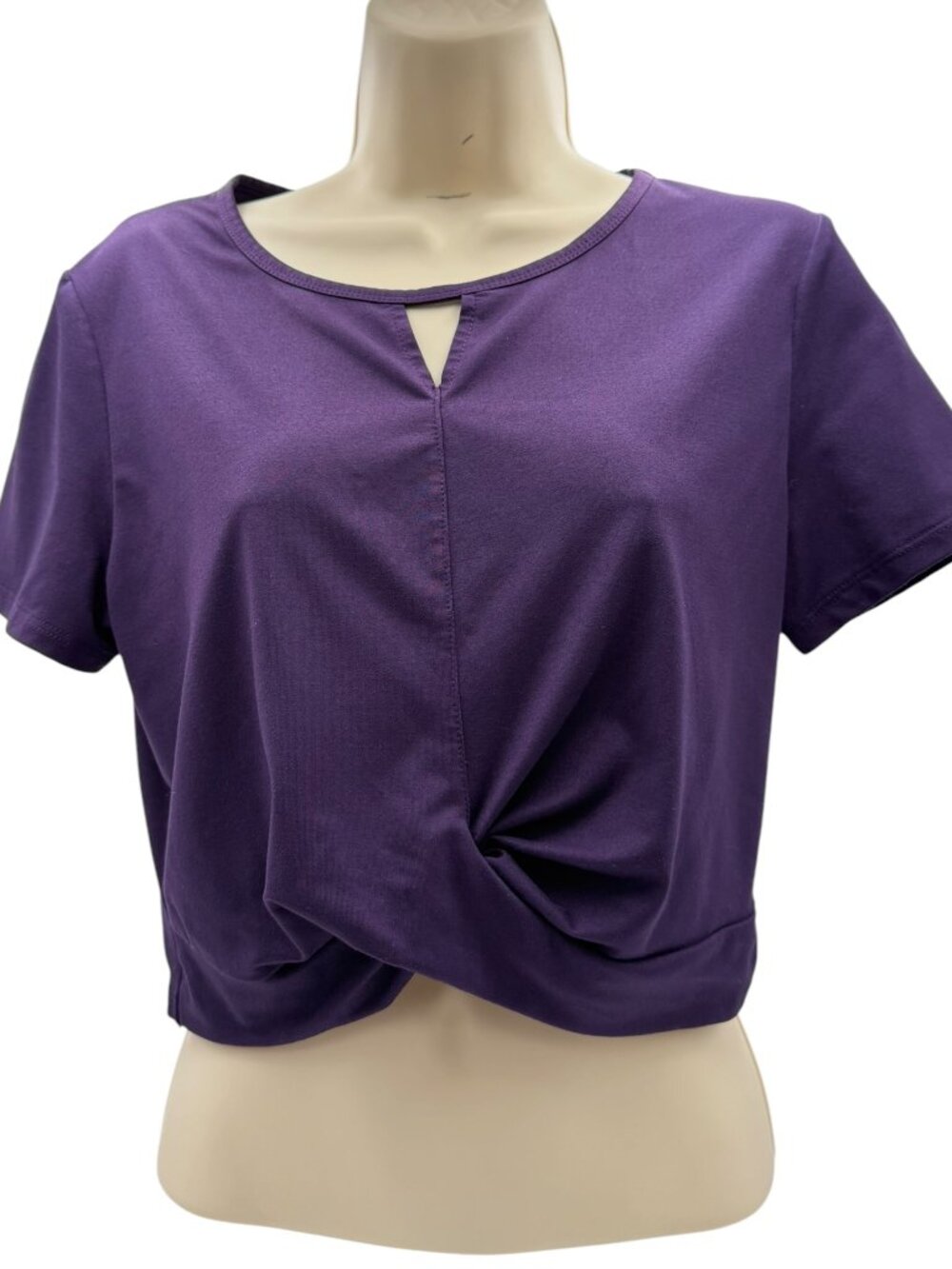 Zyia Active Purple Twist Cropped Top